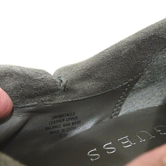 Guess Obstacle Suede Ankle Bootie Heels Women Size 9.5 M Gray Leather Zippered - Picture 11 of 11